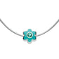 Girl's Jewelry - Silver Simulated Birthstone Flower Bead Snake Chain Necklace