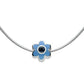 Girl's Jewelry - Silver Simulated Birthstone Flower Bead Snake Chain Necklace