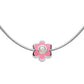 Girl's Jewelry - Silver Simulated Birthstone Flower Bead Snake Chain Necklace