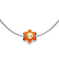 Girl's Jewelry - Silver Simulated Birthstone Flower Bead Snake Chain Necklace