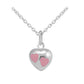 Girls Jewelry - Sterling Silver Red/Purple/Pink Enamel Heart Pendant Necklace (12-18 In) 1