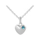 12-18 Inches Children Or Teen Girls Silver Birthstone Heart Necklace