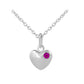 12-18 Inches Children Or Teen Girls Silver Birthstone Heart Necklace