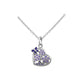 Girls Jewelry - Silver Pink Enameled Heart Flower Butterfly Necklace (12-18 in)