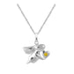 12-18 In Sterling Silver Birthstone Angel Necklace For Children & Teen Girls