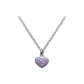Sterling Silver Kids Purple Heart Pendant Necklace For Girls (12,13,14 in) 1