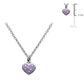 Sterling Silver Kids Purple Heart Pendant Necklace For Girls (12,13,14 in) 2