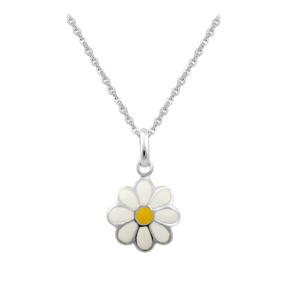 Sterling Silver Daisy Pendant Necklaces For Girls Of All Ages (12-18 In)
