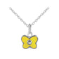 Girl's Sterling Silver Birthstone Enamel Butterfly Necklace (12-18 in)