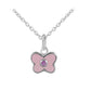 Girl's Sterling Silver Birthstone Enamel Butterfly Necklace (12-18 in)