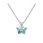 Girl's Sterling Silver CZ Birthstone Butterfly Necklace (15 in)