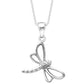 Young Girl's Sterling Silver Diamond Dragonfly Necklace (14 to 16 inches) 1