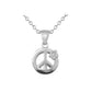 Girls Silver Diamond Peace Sign Pendant Trace Chain Necklace (14-16 inches) 1