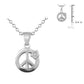 Girls Silver Diamond Peace Sign Pendant Trace Chain Necklace (14-16 inches) 2