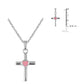 Kids Jewelry - Sterling Silver Pink Heart Cross Necklace For Girls (15 in) 2