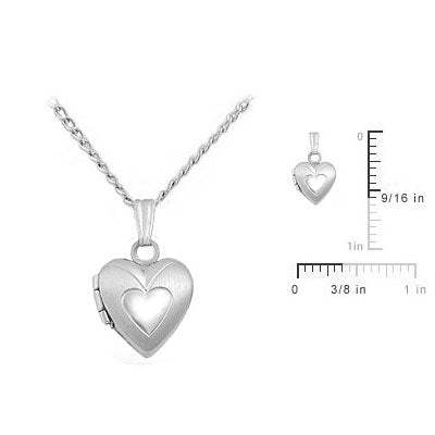 Babies And Toddlers Sterling Silver Heart Locket With 13 Inches Chain 2