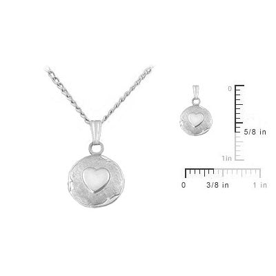 Baby And Toddler Sterling Silver Round Locket with 13 inches Chain 2