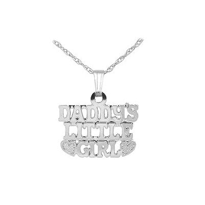 15 Inches Gold Or Sterling Silver Daddy's Little Girl Pendant Necklaces