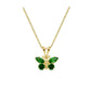 Girl's 14K Yellow Gold CZ Birthstone Butterfly Necklace (15 in)