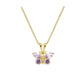Girl's 14K Yellow Gold CZ Birthstone Butterfly Necklace (15 in) 1