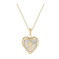 15 In Yellow Gold Or Silver Mother of Pearl Cross Heart Locket Necklace For Children