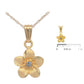 Girls 14K Yellow Gold Diamond Accented Plumeria Flower Pendant Necklace (15 In) 2