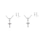Girls Silver Diamond/Pink Sapphire Flower Cross Pendant Necklace (14-16 in) 2
