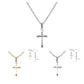 Children 14K Yellow/White Gold Cross Pendant Necklace For Girls (13 and15 in)