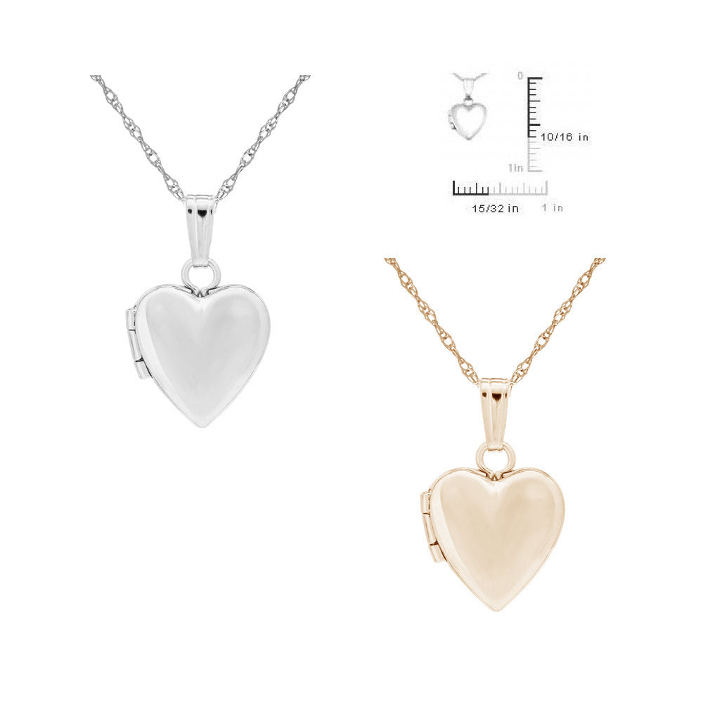 Baby & Toddler 14K Yellow/White Gold Heart Locket Necklace (13 in) 2