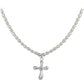 Girls 15-17 Inches Silver Freshwater Cultured Pearl Cross, Heart Or Candy Necklace