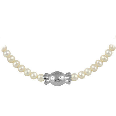 Girls 15-17 Inches Silver Freshwater Cultured Pearl Cross, Heart Or Candy Necklace 1
