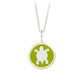 Children Sterling Silver Green Turtle Pendant Necklace (14 in) 1