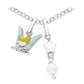Children's Silver Tinkerbell & Star With Cultured Pearl Charm Necklace (14-16 in 1