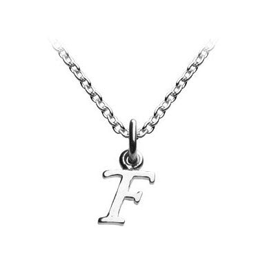 Children's Jewelry - Silver Cursive Initial F Pendant Necklace (14,16,18 in) 1