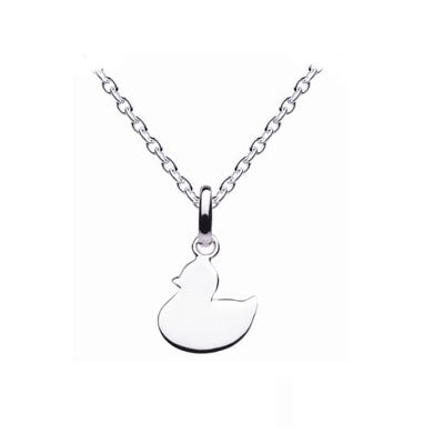 Sterling Silver Plain Duck Pendant Children's Necklace (14,16,18 in) 1