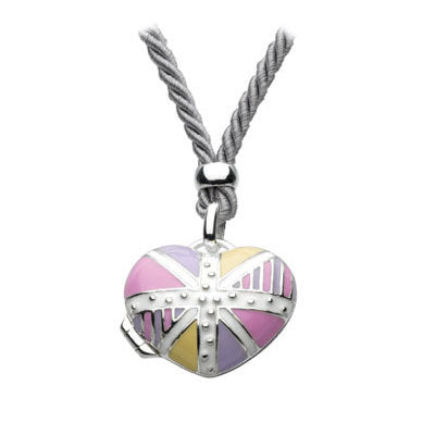 Silver Union Jack Heart Locket Girls Necklace For Children And Teens 1