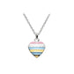 Girls Jewelry - Silver Enameled Ice Cream Heart Necklace (12 or 14 in) 1