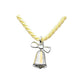 Kids Jewelry - Silver Yellow Bow Bell Yellow Cord Necklace (12 or 14 in) 1