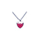 12-14 Inch Silver Rose Pink Enameled Strawberry Pendant Kids Necklace 1