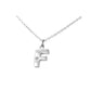 Children's Silver Diamond Initial F Pendant Necklace (14,16,18 in) 1