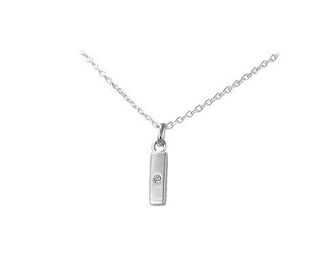 Children's Silver Diamond Initial I Pendant Necklace (14,16,18 in) 1