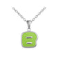 Girls Jewelry - Sterling Silver Color Enameled Initial Pendant Necklace (12-18 in)