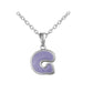 Girls Jewelry - Sterling Silver Color Enameled Initial Pendant Necklace (12-18 in)