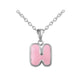 Girls Jewelry - Sterling Silver Color Enameled Initial Pendant Necklace (12-18 in)