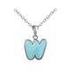 Girls Jewelry - Sterling Silver Color Enameled Initial Pendant Necklace (12-18 in)