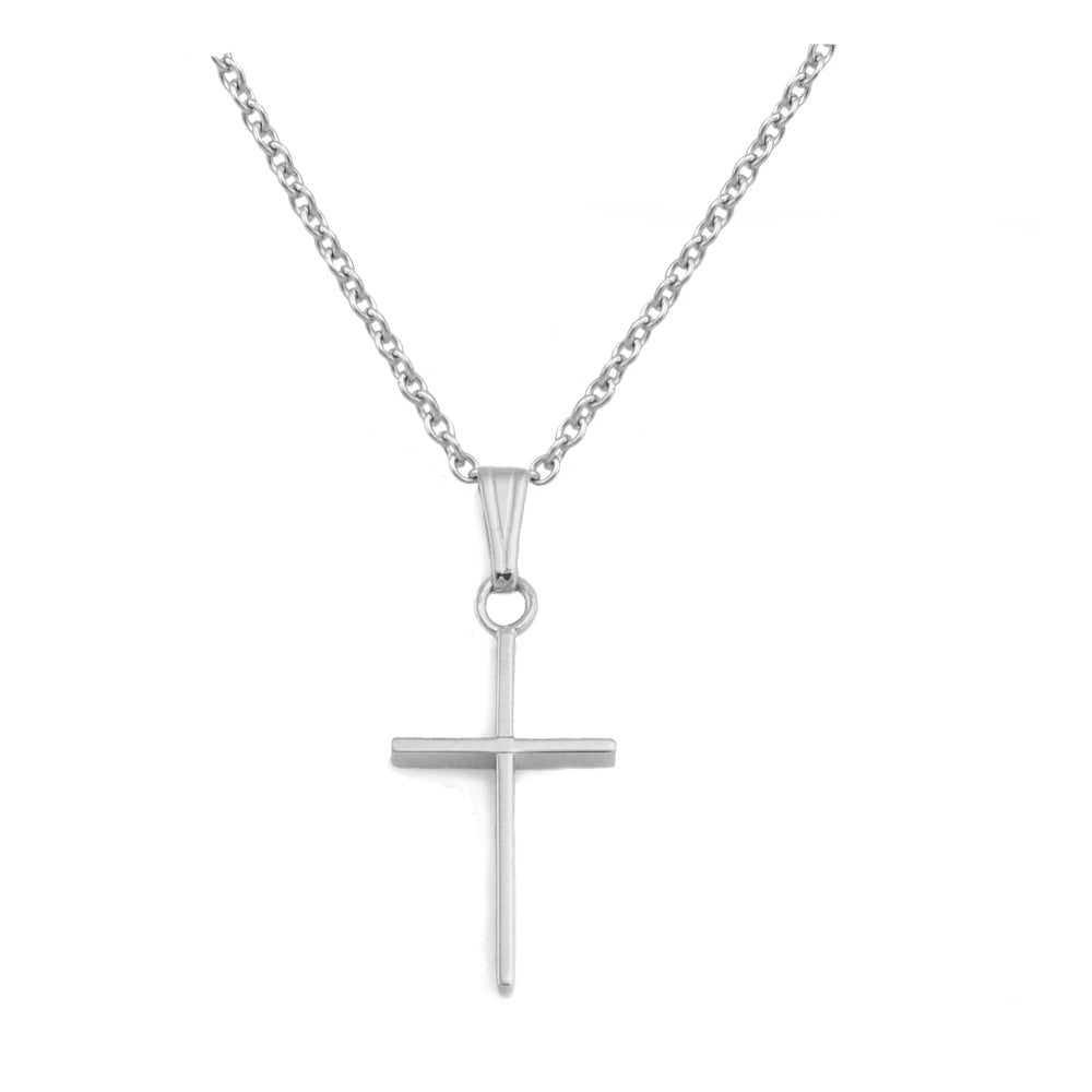 Children Jewelry - 15 In Gold Or Silver Cross Necklace For Boys And Girls 1
