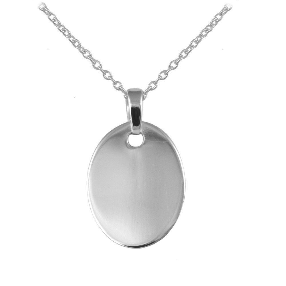 Children And Teens Sterling Silver Tag Pendant Necklace For Boys And Girls (12-18 in)