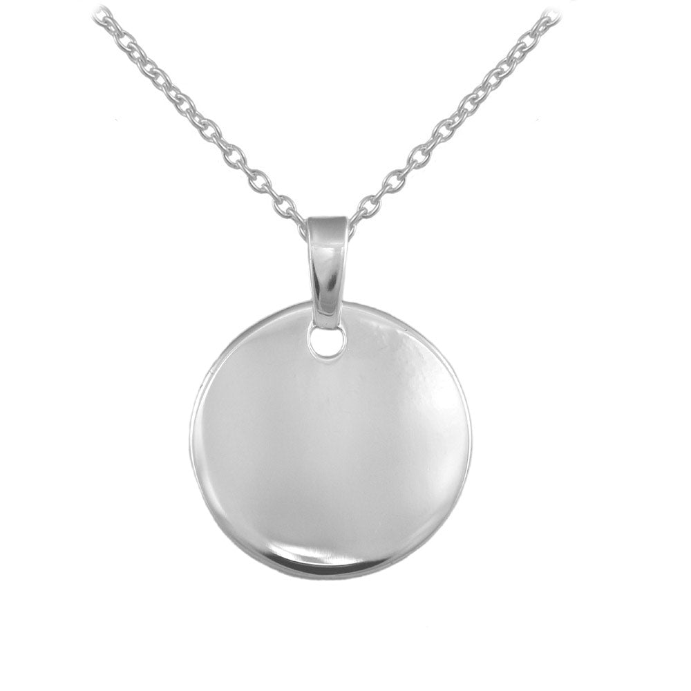 Children And Teens Sterling Silver Tag Pendant Necklace For Boys And Girls (12-18 in)