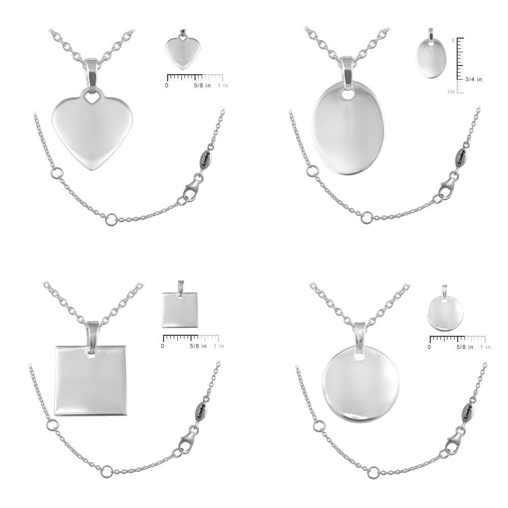 Children And Teens Sterling Silver Tag Pendant Necklace For Boys And Girls (12-18 in) 2