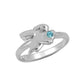 Sterling Silver Birthstone Girls Angel Ring Adjustable Size 3 To 7 1